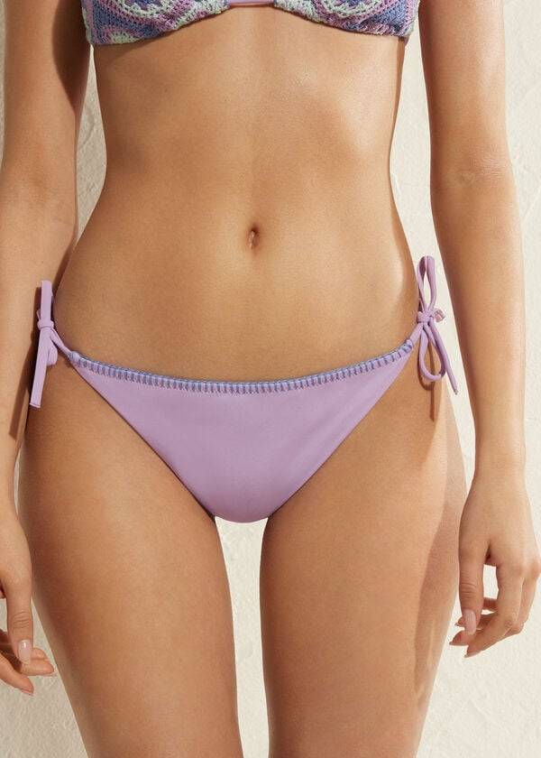 Women\'s Calzedonia Brazilian String Tel Aviv Bikini Bottoms Purple | IE1341KI