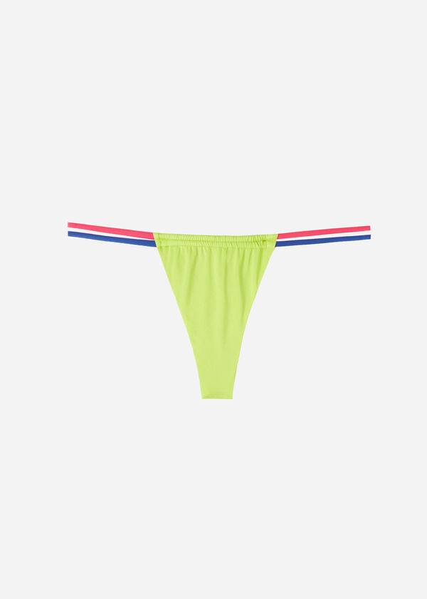 Women's Calzedonia Brazilian String Tokyo Eco Bikini Bottoms Green | IE1346VD