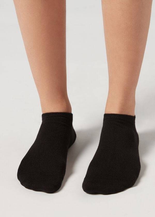 Women\'s Calzedonia Cashmere Blend No-show Socks Black | IE2266UT