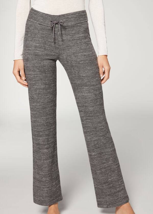 Women\'s Calzedonia Cashmere Straight Pants Grey | IE2718PQ