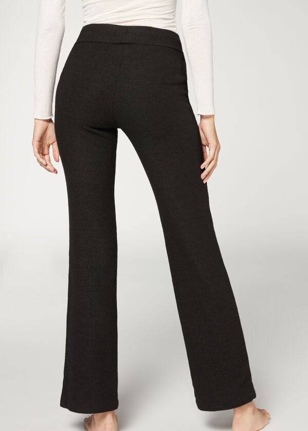 Women's Calzedonia Cashmere Straight Pants Black | IE2720IS