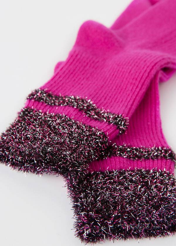 Women's Calzedonia Cashmere with Glitter Trim Short Socks Pink | IE2358ZG