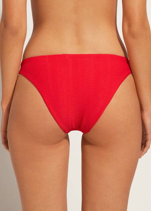 Women's Calzedonia Chevron Casablanca Bikini Bottoms Red | IE1349MA