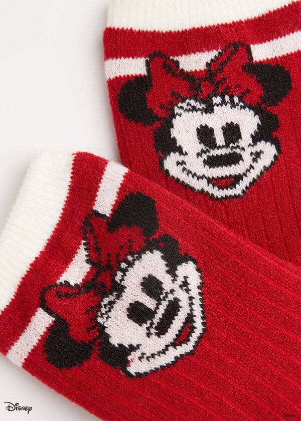 Women's Calzedonia Christmas Minnie Disney Soft Short Socks Red | IE2366SO