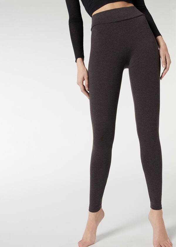 Women\'s Calzedonia Cotton Leggings Grey | IE2637WY