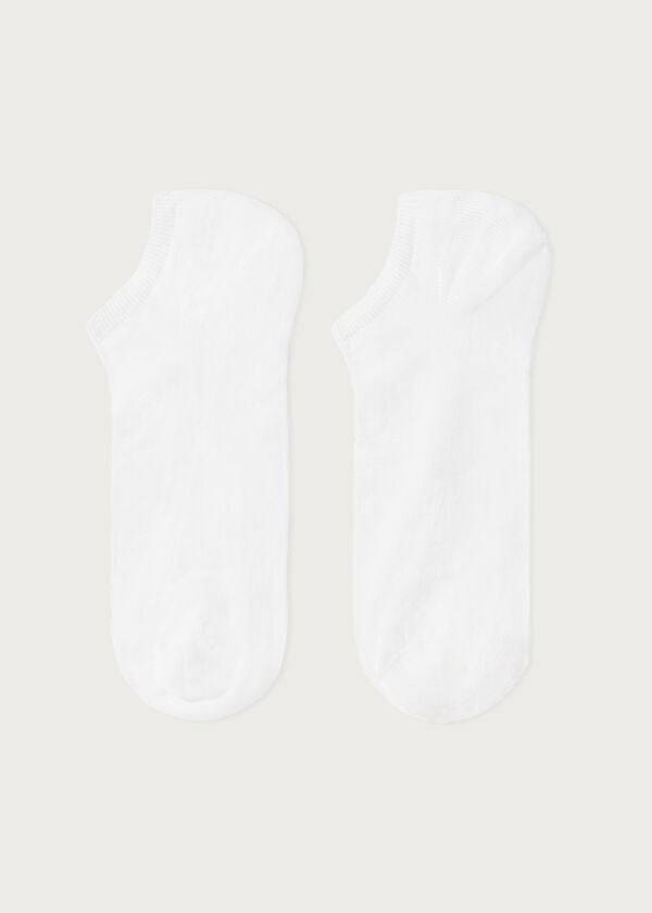 Women's Calzedonia Cotton No-show Socks White | IE2281CE