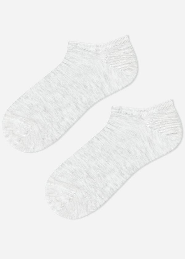 Women's Calzedonia Cotton No-show Socks Silver | IE2282VD