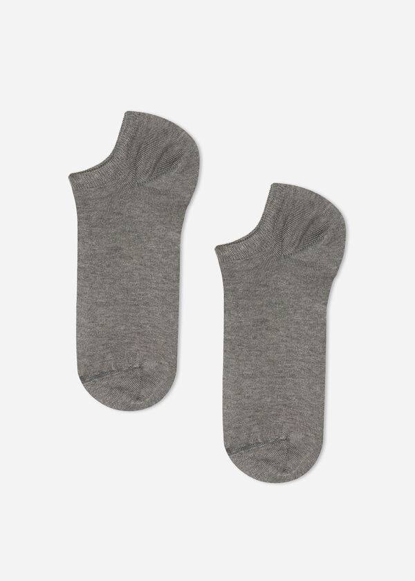 Women's Calzedonia Cotton cobey No-show Socks Grey | IE2285MA