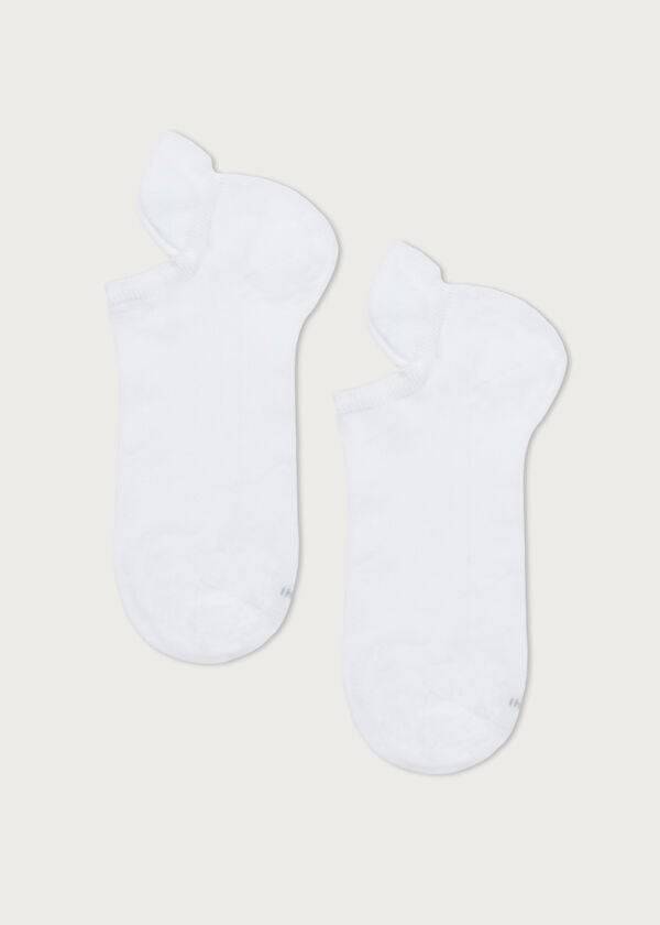 Women's Calzedonia Cotton rosa No-show Socks White | IE2288EX