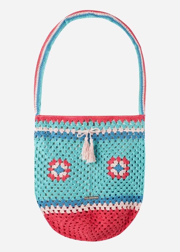 Women's Calzedonia Crochet Beach Bag Accessories Turquoise Blue | IE1274EX