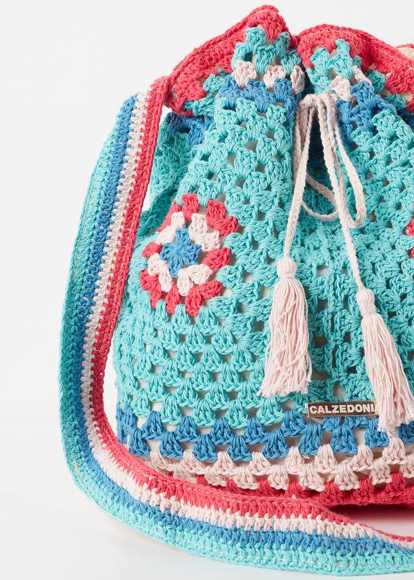 Women's Calzedonia Crochet Beach Bag Accessories Turquoise Blue | IE1274EX