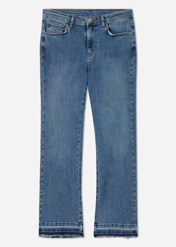 Women's Calzedonia Cropped Flare Jeans Blue | IE2563VD