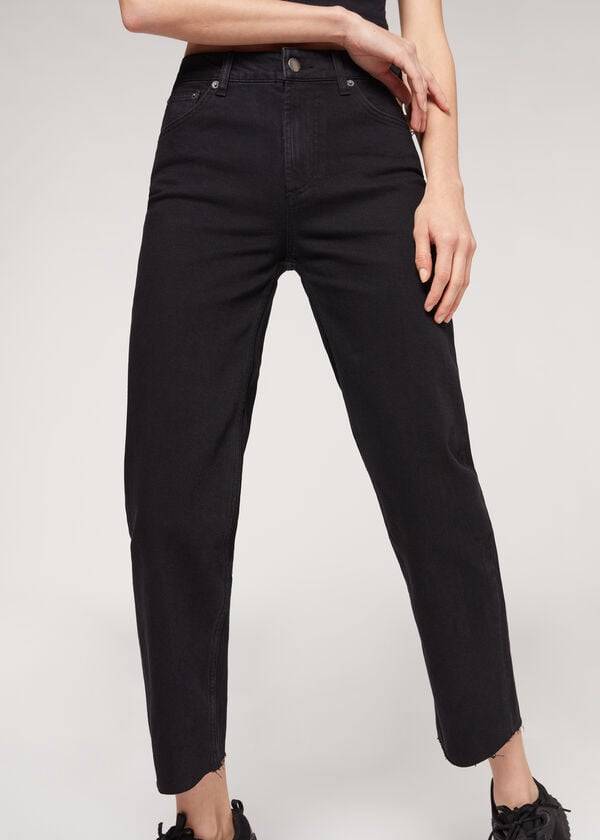 Women's Calzedonia Cropped Straight-Leg Pants Black | IE2725EX