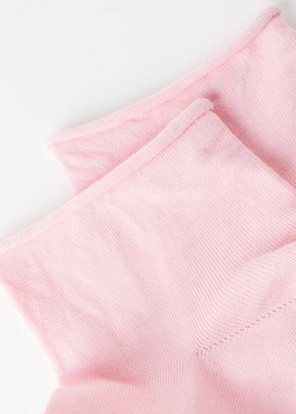 Women's Calzedonia Cuffless in Cotton Short Socks Pink | IE2394PQ