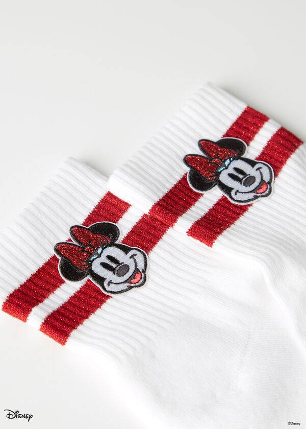 Women's Calzedonia Disney Minnie Mouse Sport Short Socks White | IE2420PQ