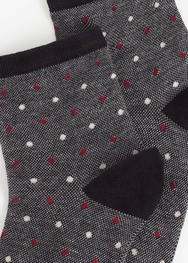 Women's Calzedonia Dot-Pattern Short Socks Black | IE2429QZ