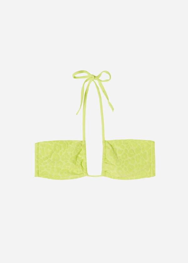 Women's Calzedonia Drawstring Bandeau Bangkok Bikini Tops Green | IE1708XF