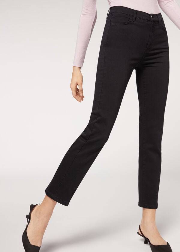 Women's Calzedonia Eco Comfort Jeans Black | IE2567LH