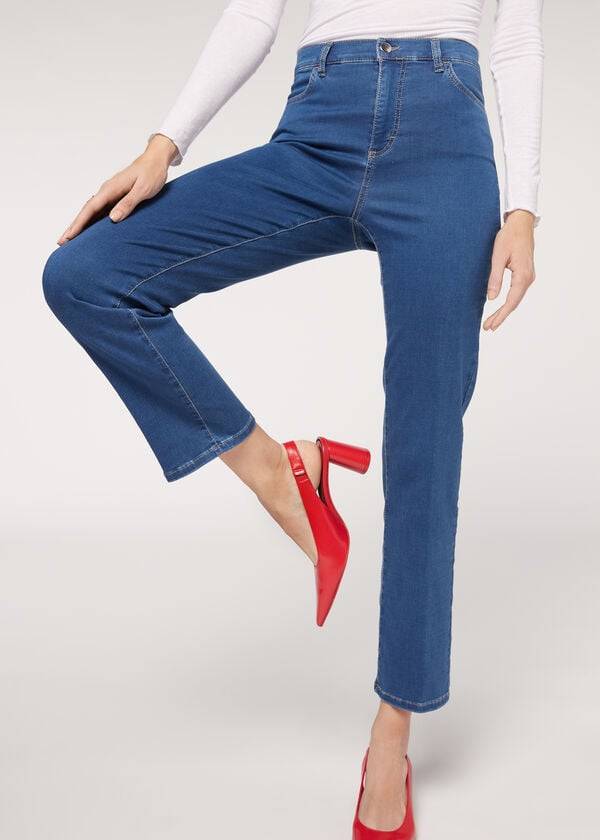 Women's Calzedonia Eco Comfort Jeans Blue | IE2569JJ