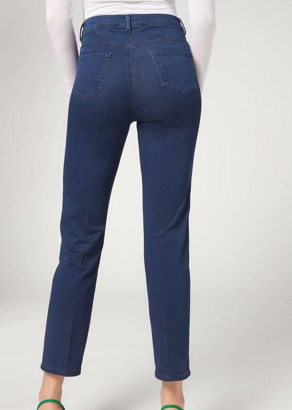 Women's Calzedonia Eco Comfort Jeans Navy | IE2568KI