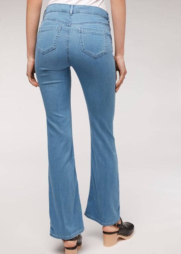 Women's Calzedonia Eco Light Flared Denim Jeans Blue | IE2576PQ