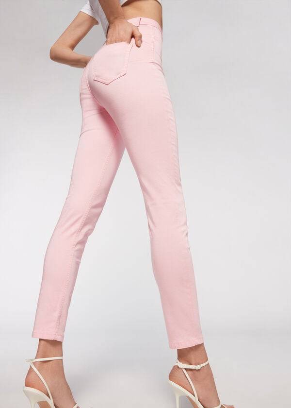 Women's Calzedonia Eco Light Push Up Denim Jeans Pink | IE2579UT