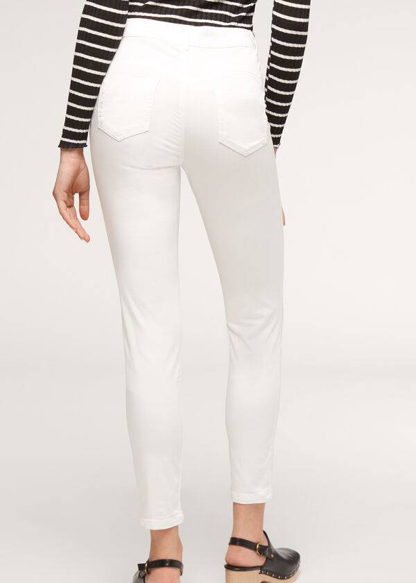 Women's Calzedonia Eco Light Push Up Denim Jeans White | IE2581TV