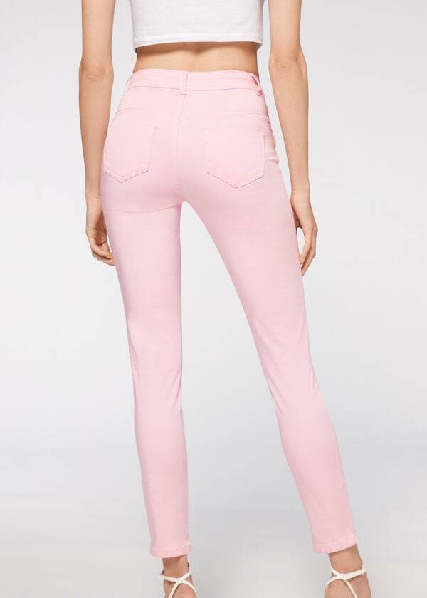 Women's Calzedonia Eco Light Push Up Denim Pants Pink | IE2727QZ