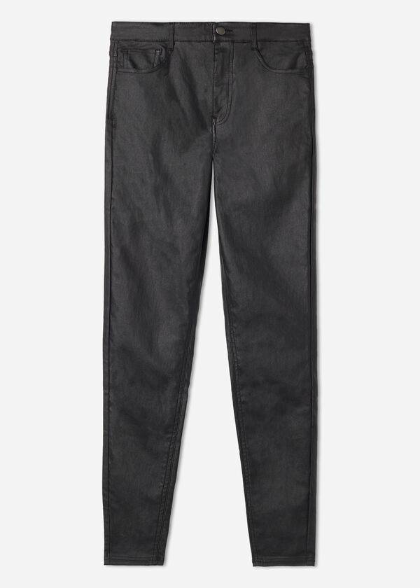 Women's Calzedonia Faux Leather Skinny Pants Black | IE2729NB