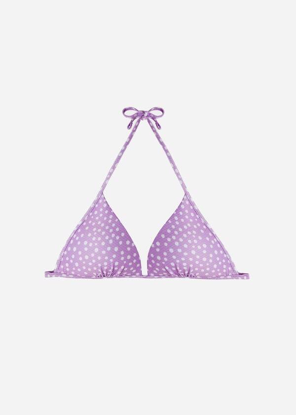 Women's Calzedonia Fixed Triangle Cipro Bikini Tops Purple | IE1714QZ