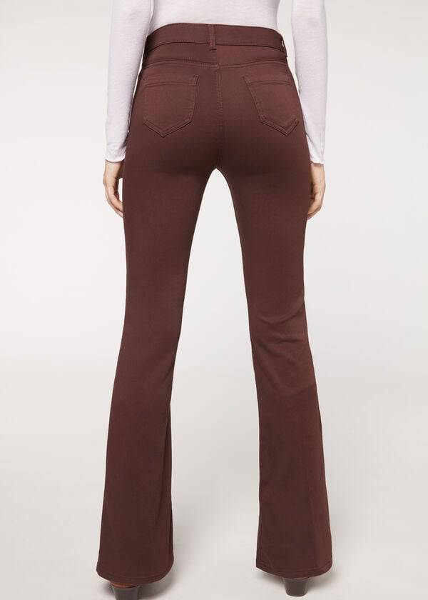 Women's Calzedonia Flared Jeans Brown | IE2596HK