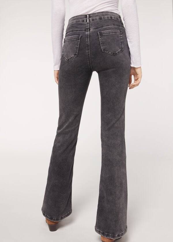 Women's Calzedonia Flared Jeans Grey | IE2595JJ