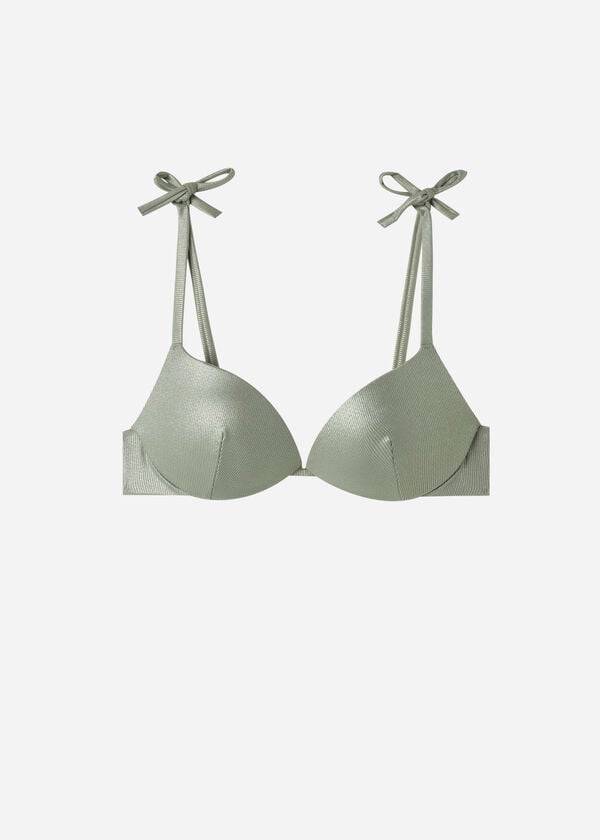 Women's Calzedonia Graduated Padded Push Up Antigua Bikini Tops Green | IE1716EX