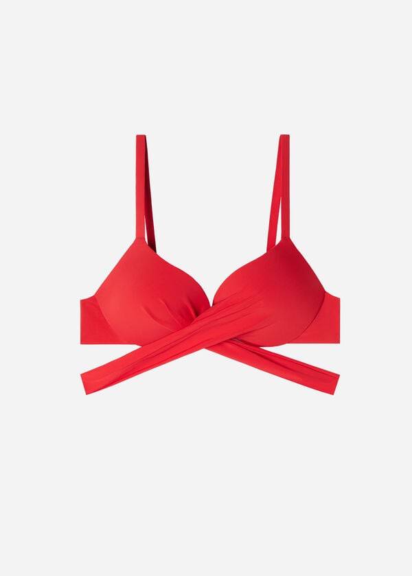 Women's Calzedonia Graduated Padded Push Up Indonesia Bikini Tops Red | IE1725SO