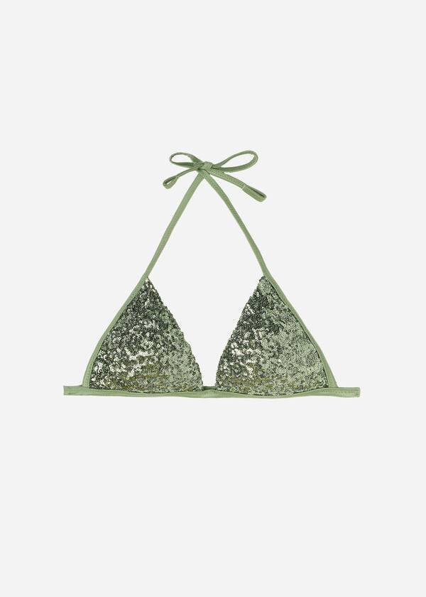 Women's Calzedonia Graduated Padded Triangle Cannes Bikini Tops Green | IE1732LH