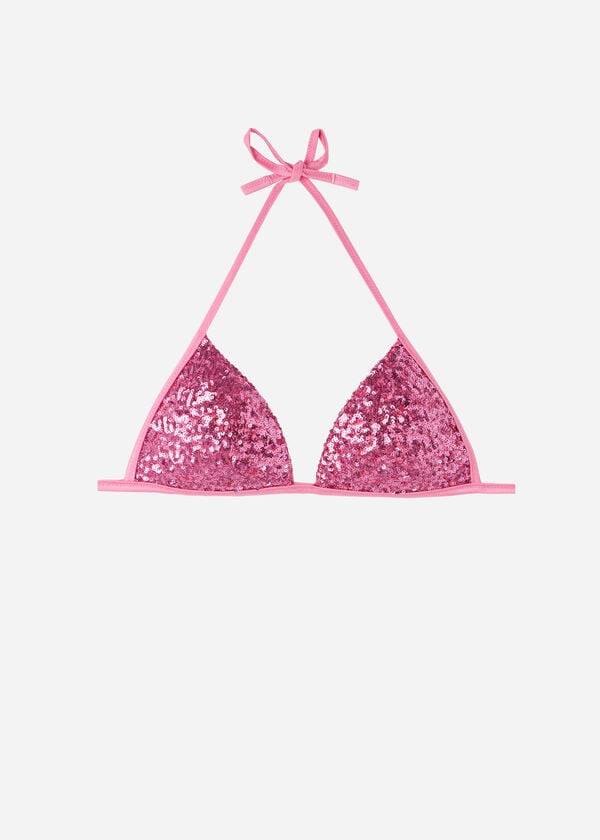 Women's Calzedonia Graduated Padded Triangle Cannes Bikini Tops Pink | IE1734XF