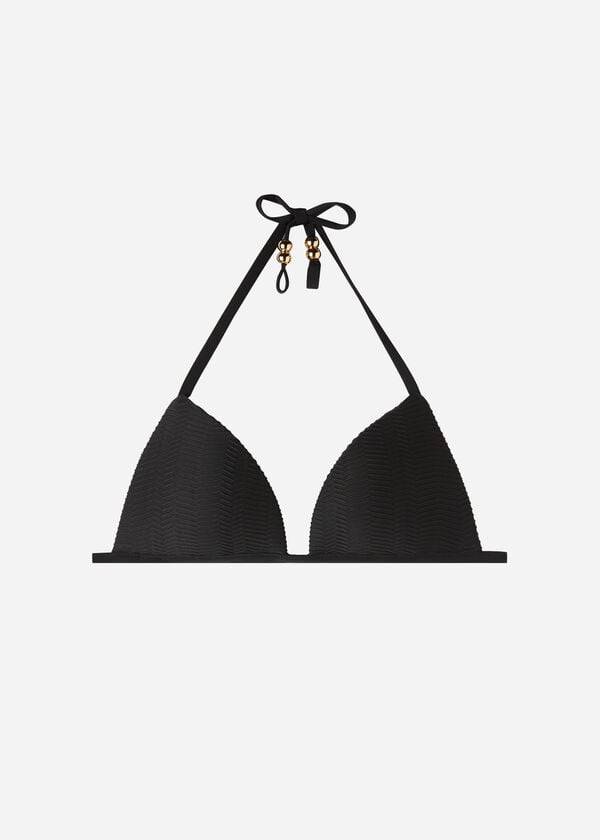 Women's Calzedonia Graduated Padded Triangle Casablanca Bikini Tops Black | IE1736VD