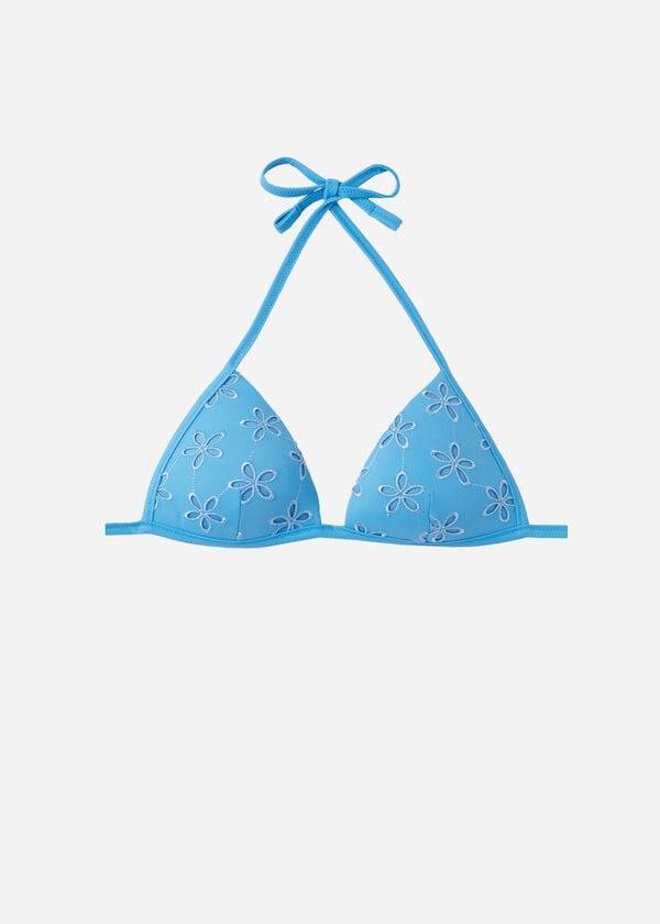 Women's Calzedonia Graduated Padded Triangle Corfù Bikini Tops Blue | IE1741WY