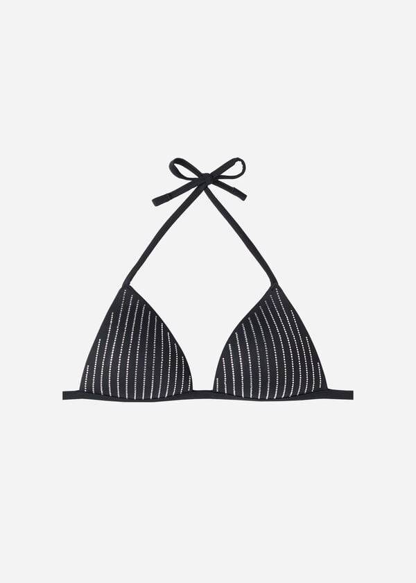 Women's Calzedonia Graduated Padded Triangle Shanghai Bikini Tops Black | IE1746UT