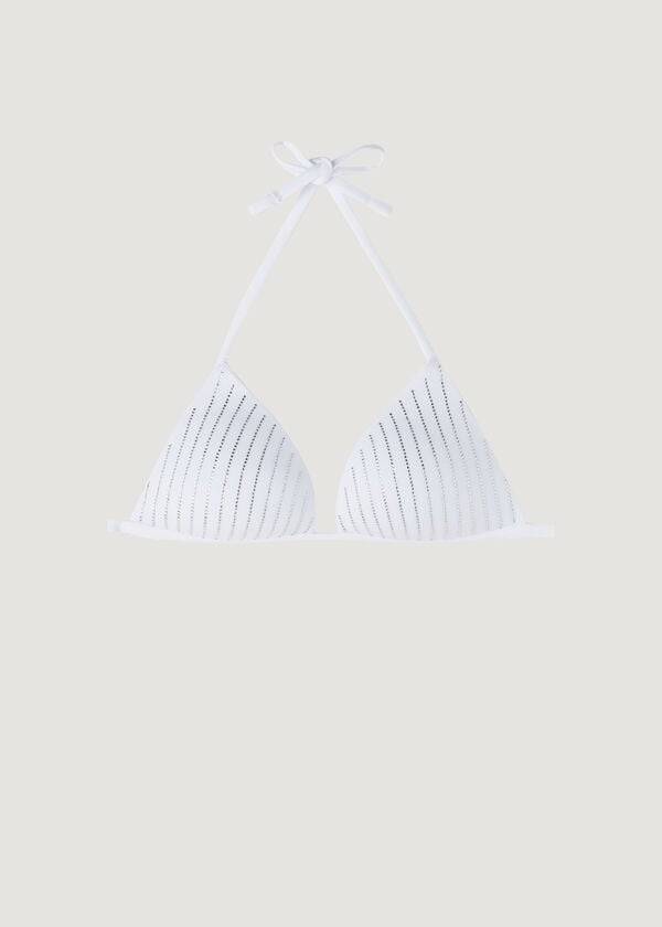 Women's Calzedonia Graduated Padded Triangle Shanghai Bikini Tops White | IE1749PQ