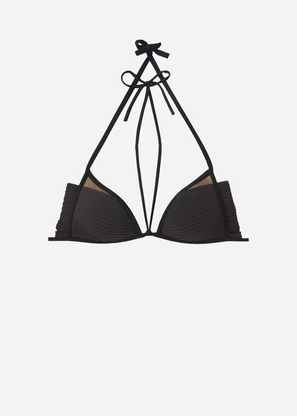 Women's Calzedonia Graduated Padded Triangle Tokyo Bikini Tops Black | IE1751SO