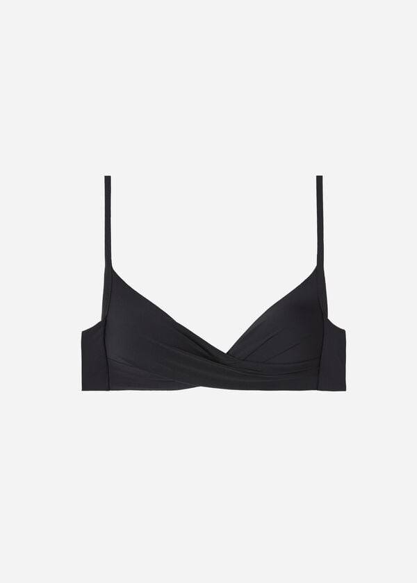 Women's Calzedonia Graduated Soft Crisscross Padded Triangle Indonesia Bikini Tops Black | IE1754GL