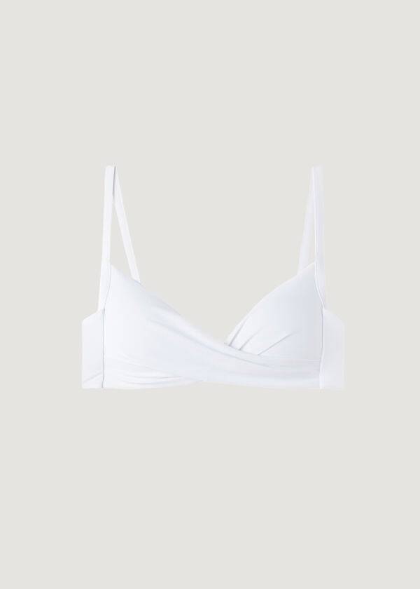 Women's Calzedonia Graduated Soft Crisscross Padded Triangle Indonesia Bikini Tops White | IE1757KI