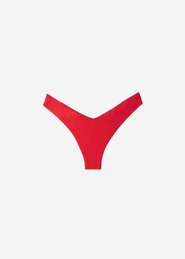 Women's Calzedonia High Cut Brazilian Indonesia Eco Bikini Bottoms Red | IE1391HK