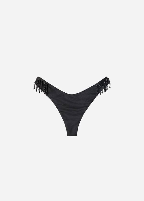 Women's Calzedonia High Cut Brazilian Taipei Bikini Bottoms Black | IE1394LH