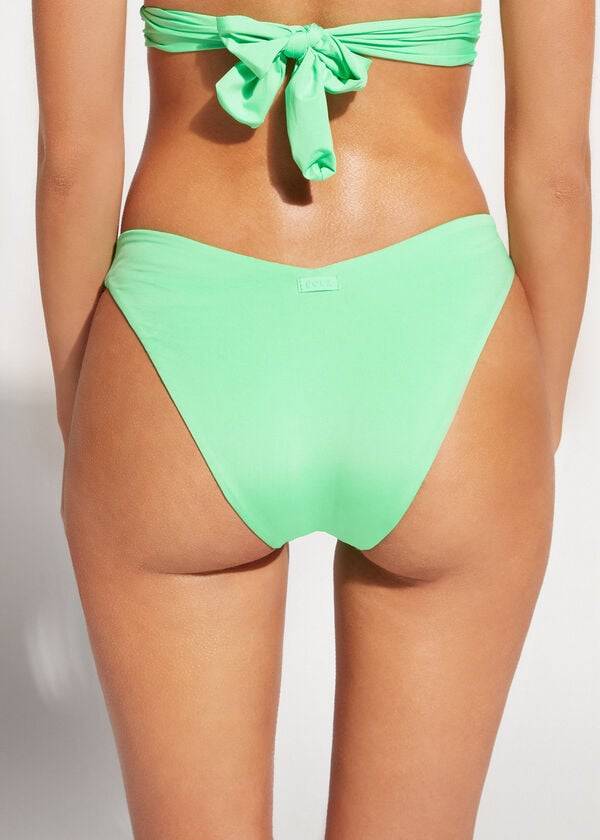 Women's Calzedonia High Cut Indonesia Eco Bikini Bottoms Mint | IE1396XF