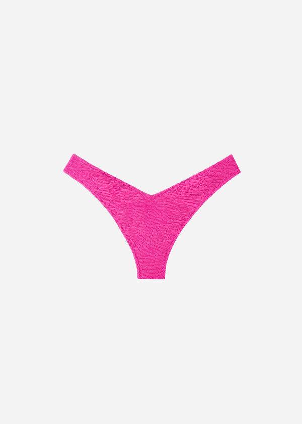 Women's Calzedonia High Cut V-shaped Brazilian Miami Bikini Bottoms Pink | IE1399BC