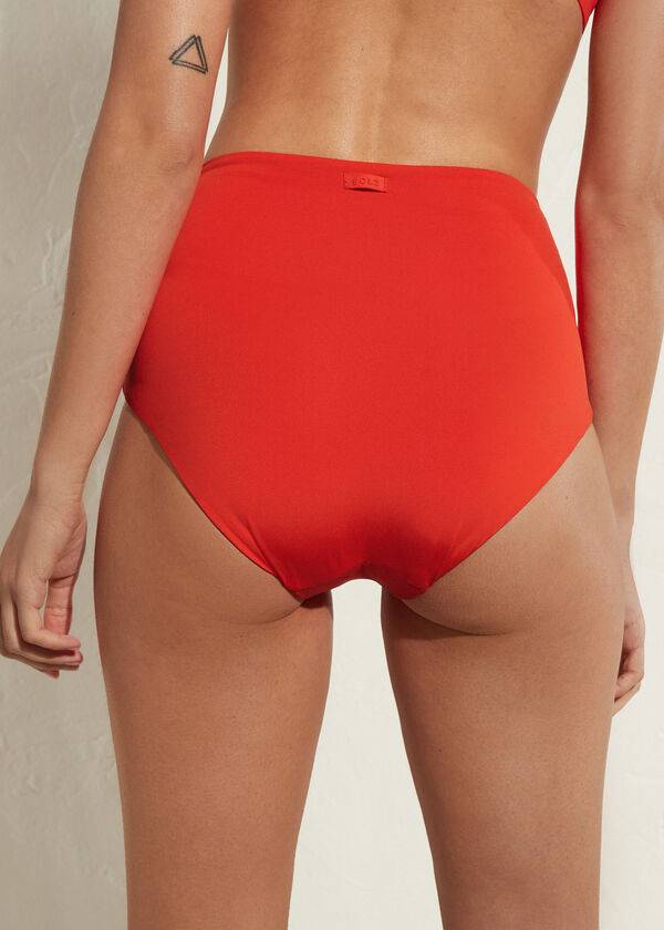 Women's Calzedonia High Shaper Waist Indonesia Eco Bikini Bottoms Red | IE1405RW