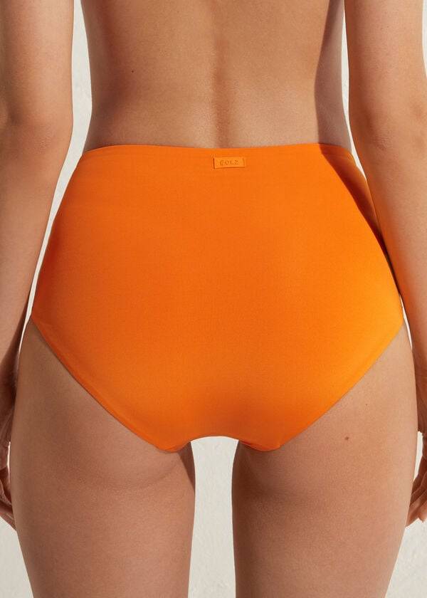 Women's Calzedonia High Shaper Waist Indonesia Eco Bikini Bottoms Orange | IE1406TV