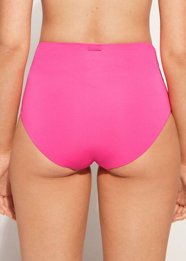 Women's Calzedonia High Shaper Waist Indonesia Eco Bikini Bottoms Pink | IE1409IS